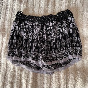 Boho floral smocked shorts